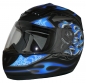 Preview: Motorradhelm Integralhelm matt schwarz blaue Flammen H510-BF