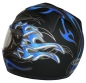 Preview: Motorradhelm Integralhelm matt schwarz blaue Flammen H510-BF