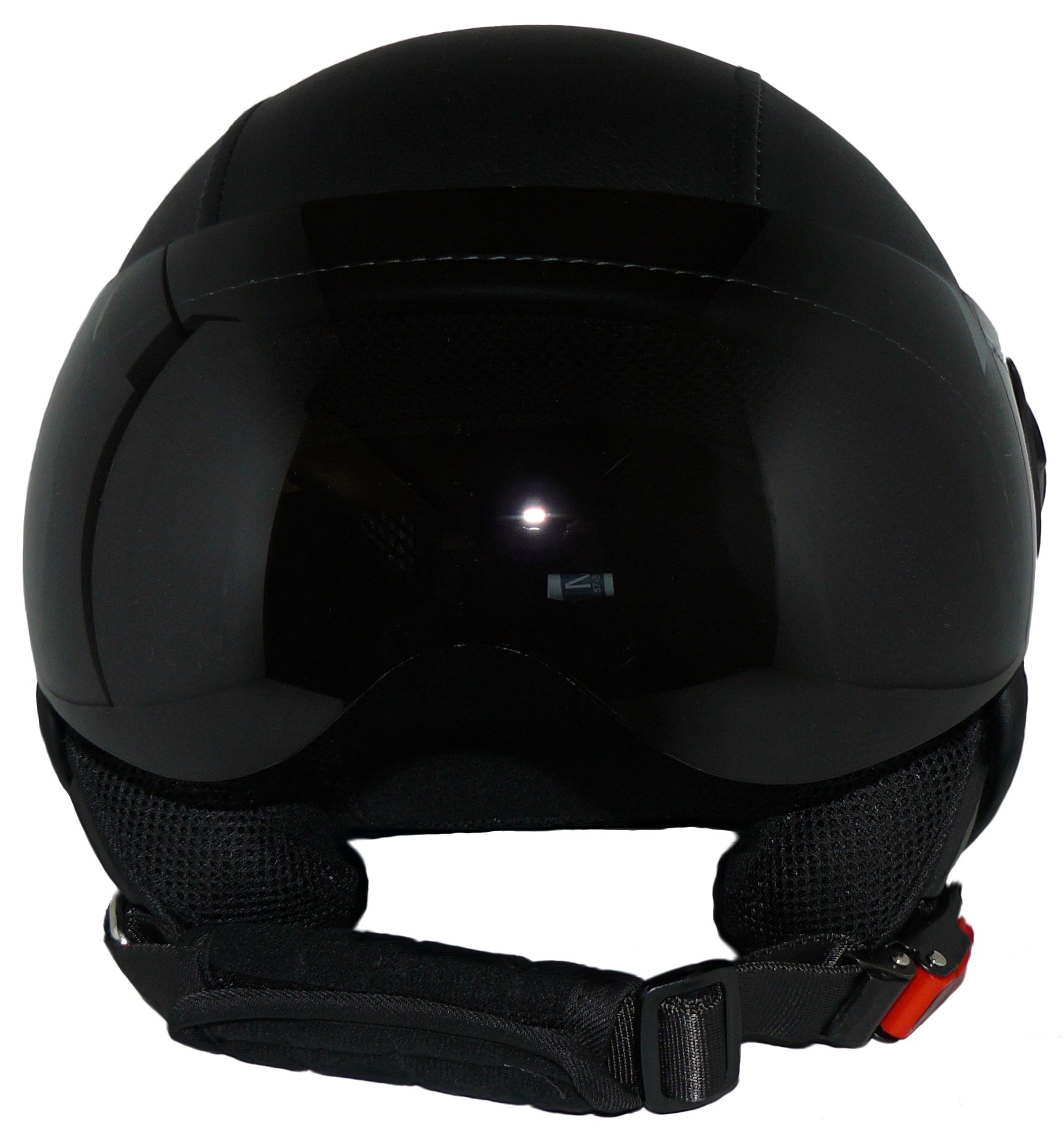 Protectwear Jethelm Motorradhelm H710 mit schwarzen Kunstlederüberzug im Pilotendesign L