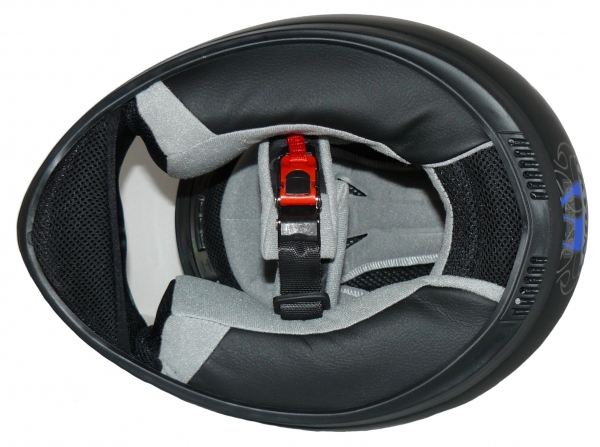 Motorradhelm Integralhelm matt schwarz blaue Flammen H510-BF
